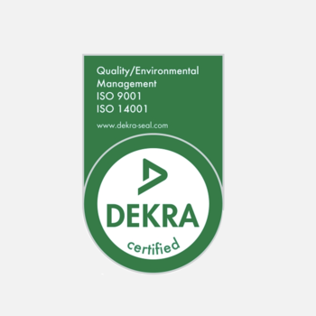 ISO 9001 and ISO 14001 seal from DEKRA ISO 9001 and ISO 14001 seal from DEKRA