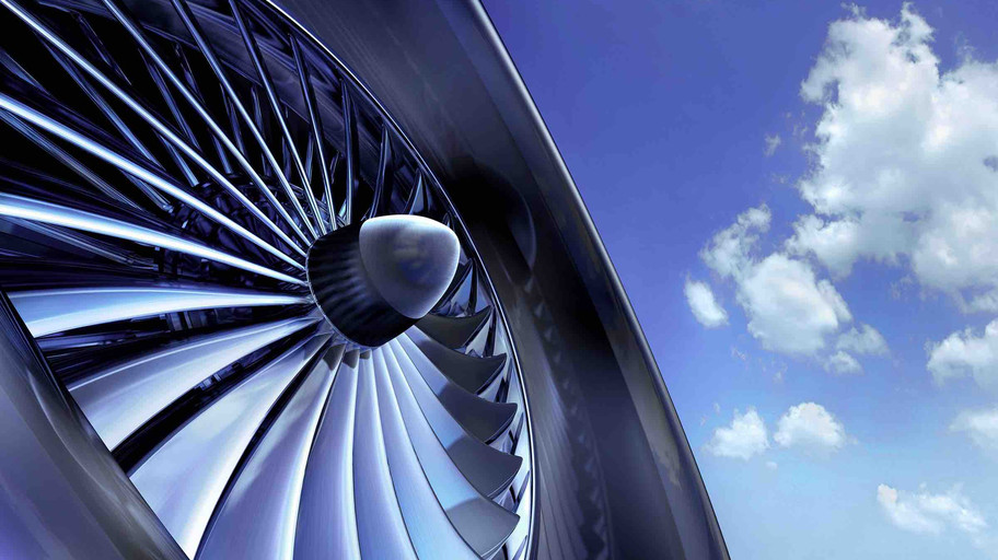 Aircraft turbine close-up 