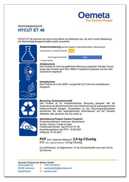 Nachhaltigkeitsdatenblatt HYCUT ET 46