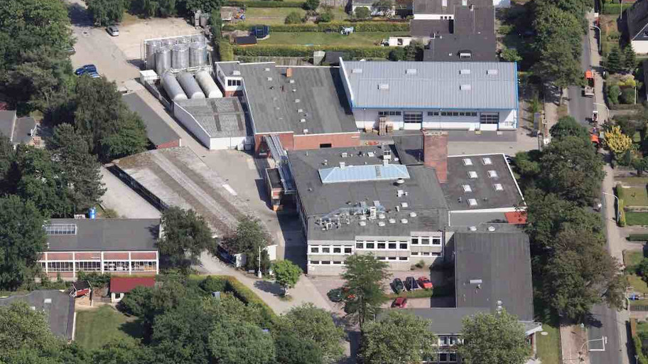 Factory and office buildings from above