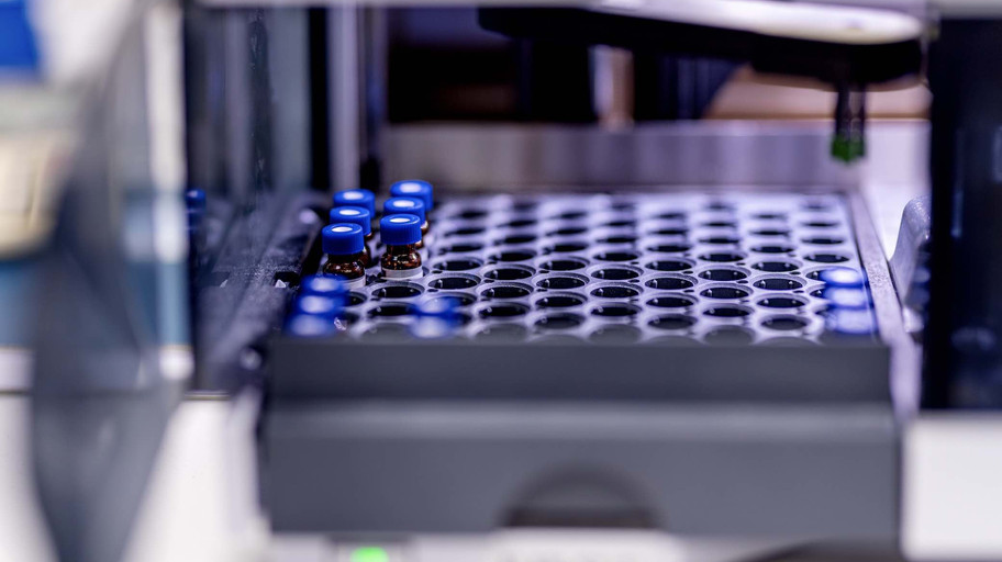 Containers in a laboratory with samples