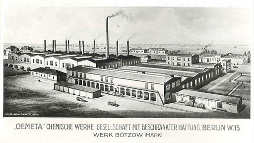 [Translate to United Kingdom (UK):] Drawing of a factory site in 1920
