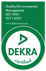 Green Dekra seal 9001-14001