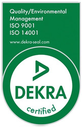 ISO 9001 und ISO 14001 Siegel von DEKRA
