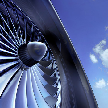 Aircraft turbine close-up