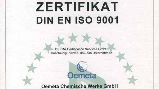 Erstes Zertifikat 1996 mit DIN ISO 9001