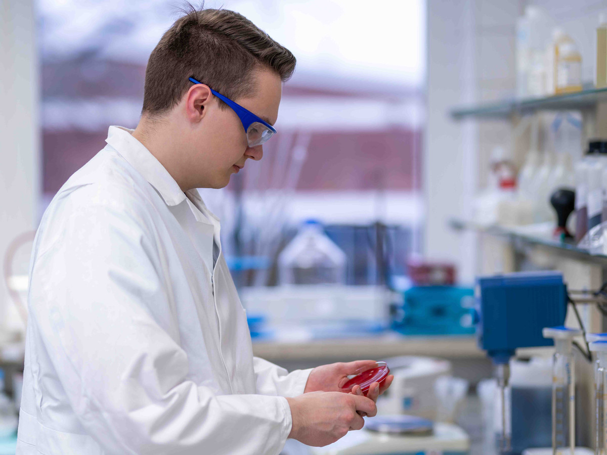 Man with specs in laboratory