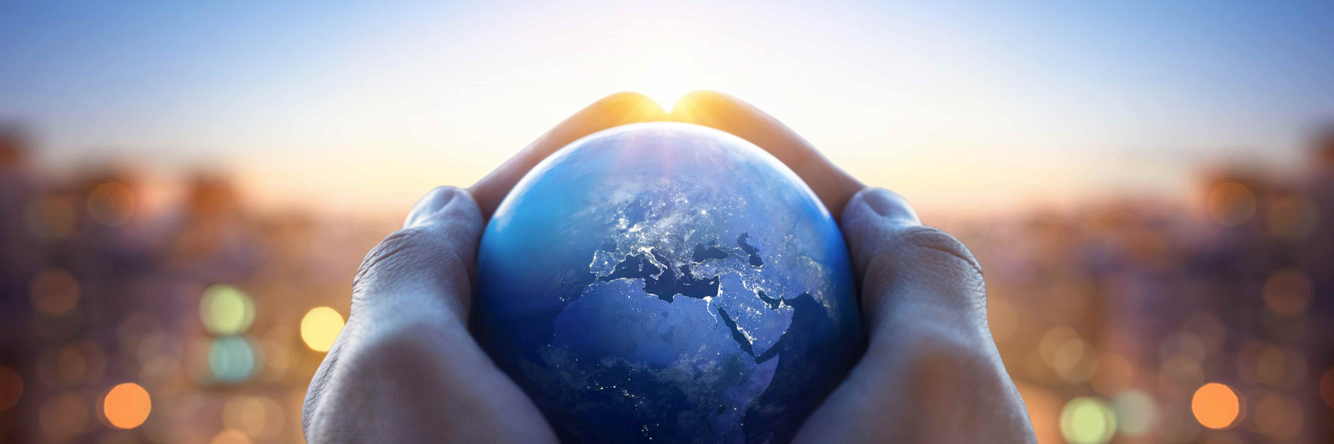 Globe glass in hands