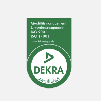 ISO 9001 und ISO 14001 Siegel von DEKRA ISO 9001 und ISO 14001 Siegel von DEKRA