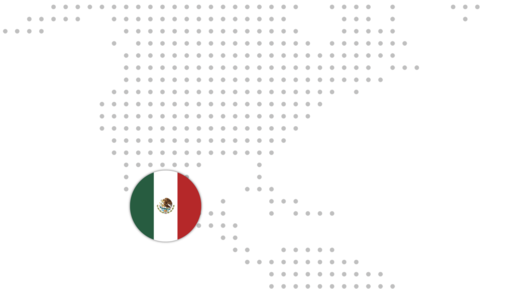 Continent with flag of Mexico