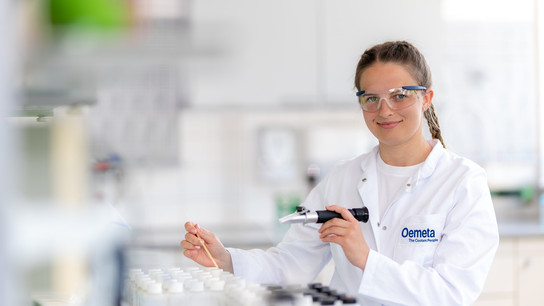 Female trainee in a laboratory