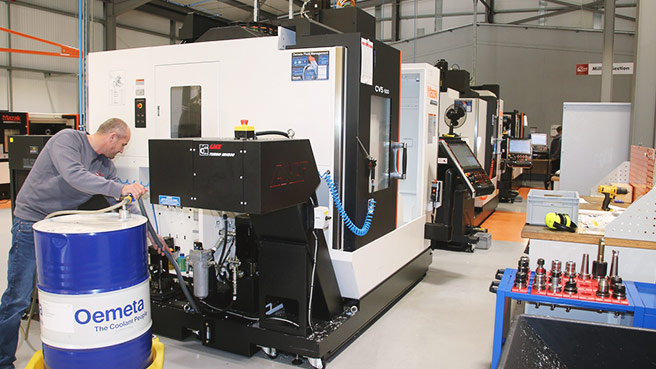 Oemeta barrel in operation on the machine